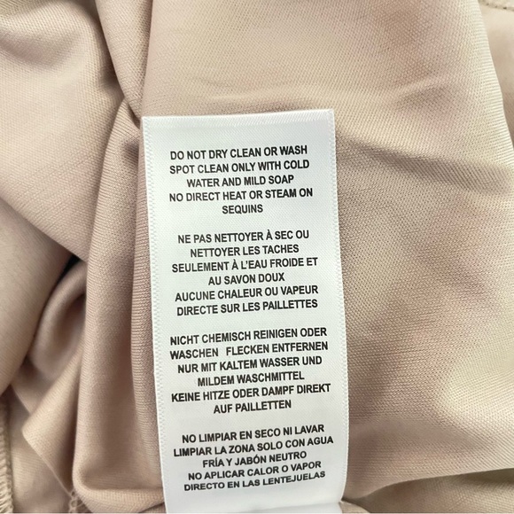New! Aidan Mattox Taupe Sequin Halter V-neck Mini Dress Size 2 - 26760 - Picture 14 of 15